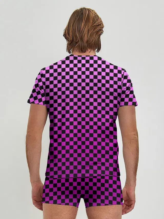 Мужские трусы с футболкой с принтом «Френдзона — Checkerboard Color»