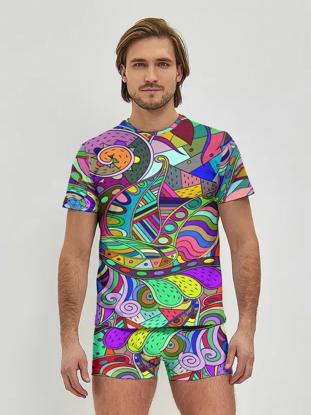 Дудлы узор разноцветный хиппи