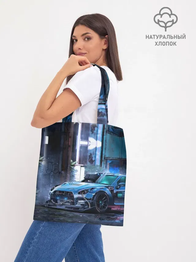 Шоппер базовый с принтом «Nissan — Nissan GTR R35»