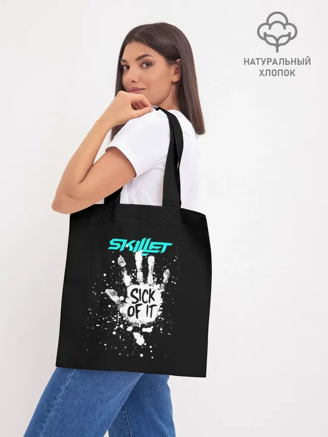 Шоппер базовый с принтом «Skillet — Sick of it»