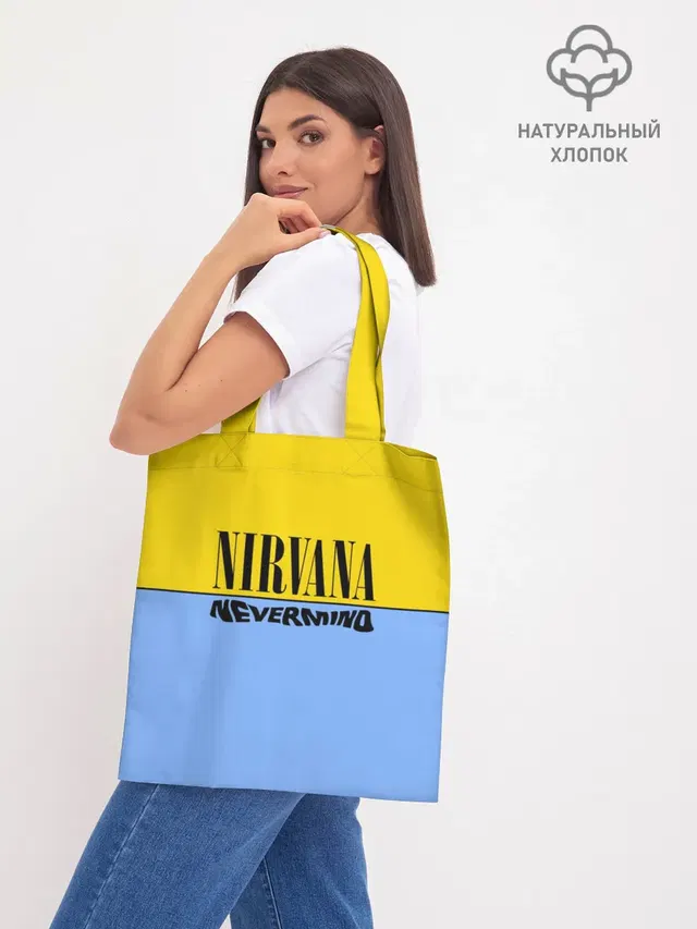 Шоппер базовый с принтом «Nirvana nevermino»