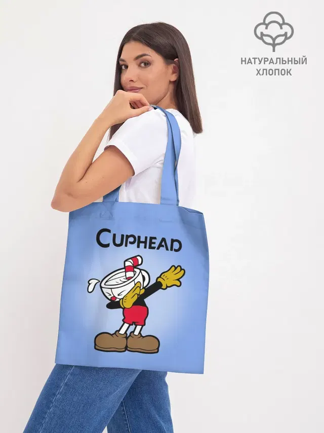Шоппер базовый с принтом «Cuphead»