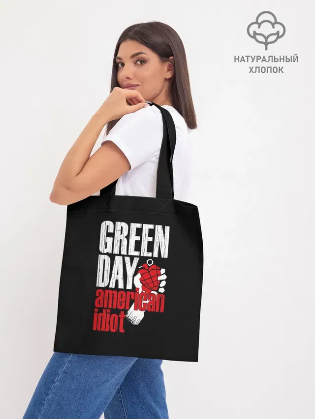 Шоппер базовый с принтом «Green Day — Green Day American Idiot»