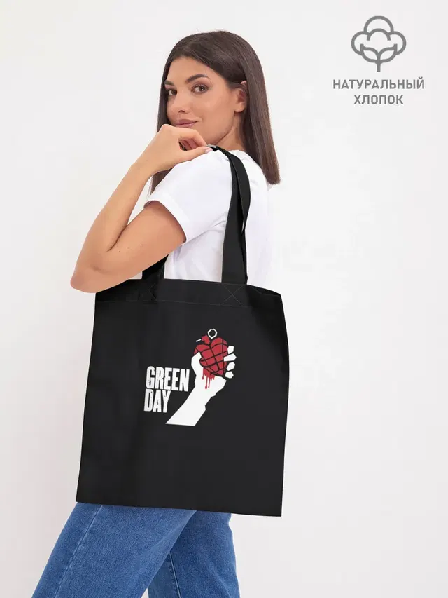 Шоппер базовый с принтом «Green Day»