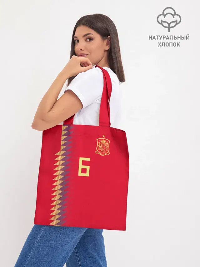 Шоппер базовый с принтом «Сборная Испании — Iniesta home WC 2018»