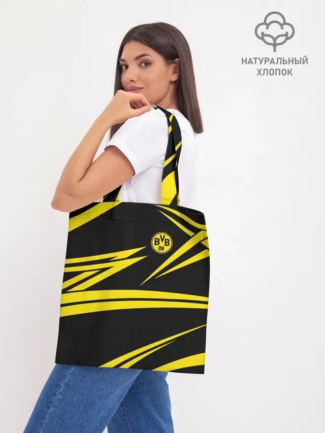 Шоппер базовый с принтом «Yellow and Black Pattern»
