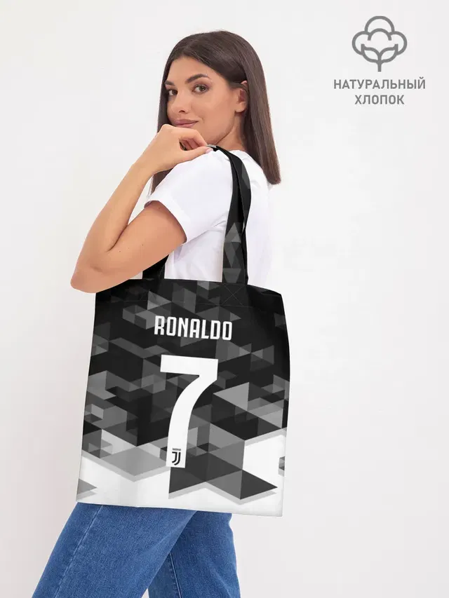 Шоппер базовый с принтом «Ювентус — RONALDO JUVE SPORT»