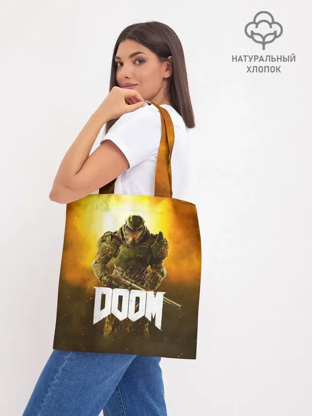Шоппер базовый с принтом «Дум — DOOM 2016»