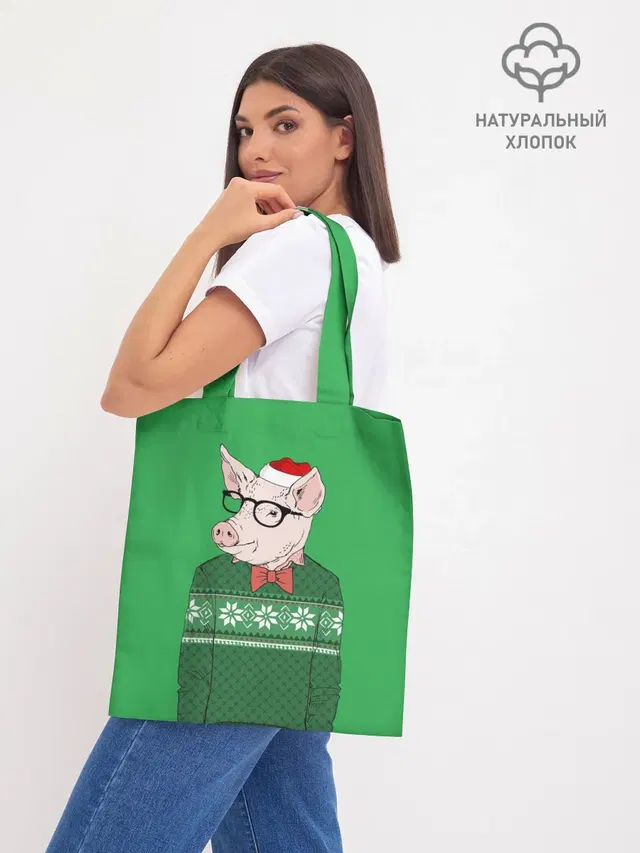 New Year Hipster Pig