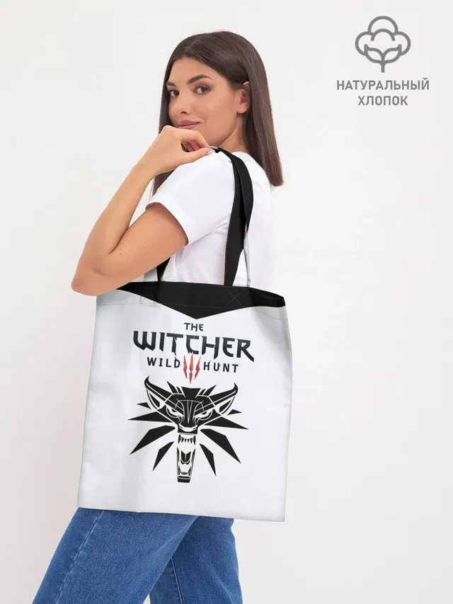 Шоппер базовый с принтом «Wolf School Medallion — THE WITCHER 3: WILD HUNT»