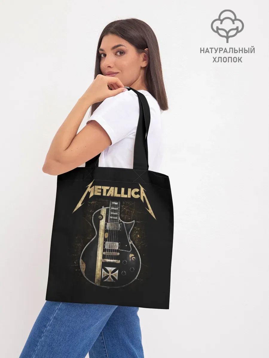 Шоппер базовый с принтом «Metallica», вид спереди