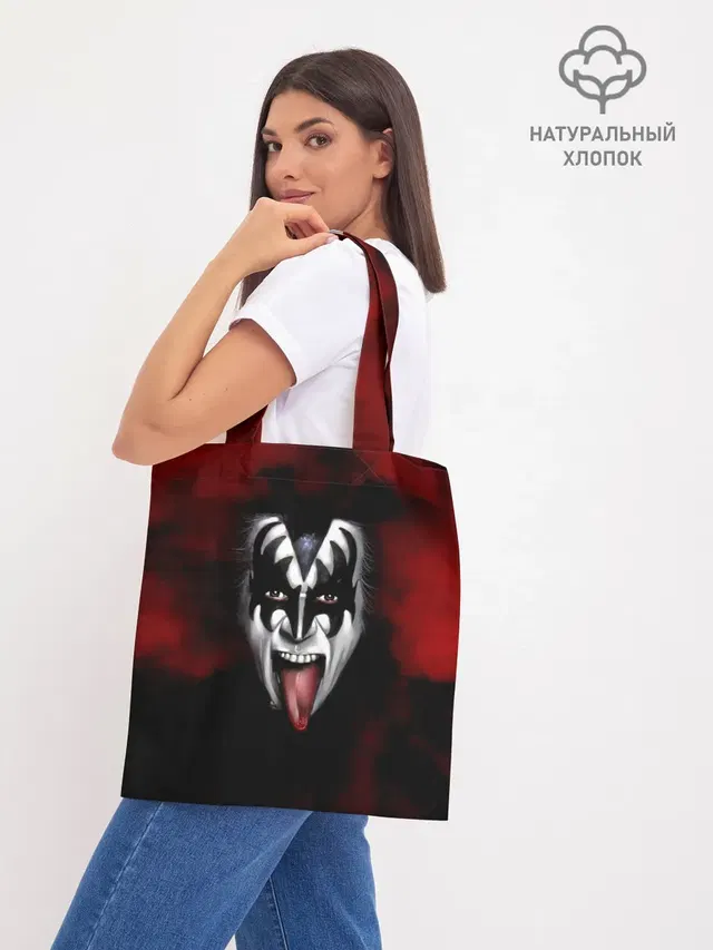 Шоппер базовый с принтом «Kiss»