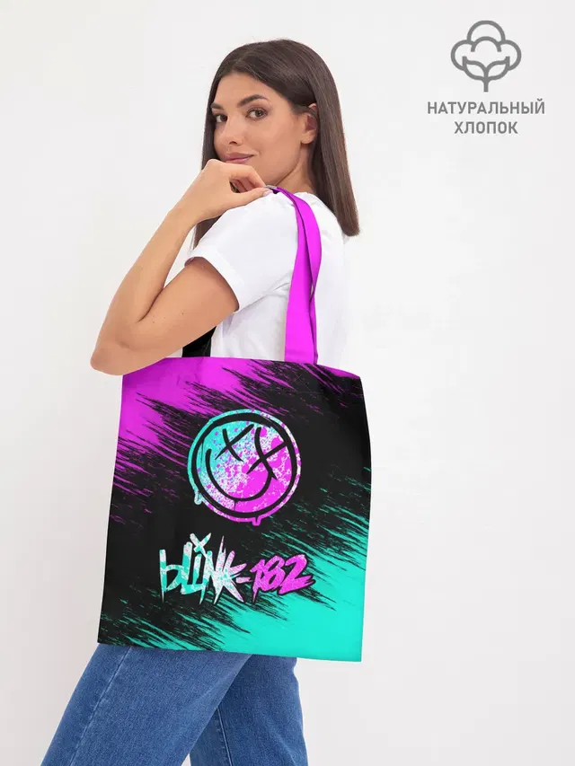 Шоппер базовый с принтом «Blink 182»