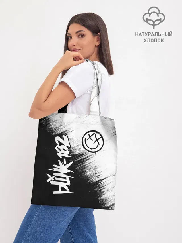 Шоппер базовый с принтом «Blink 182»