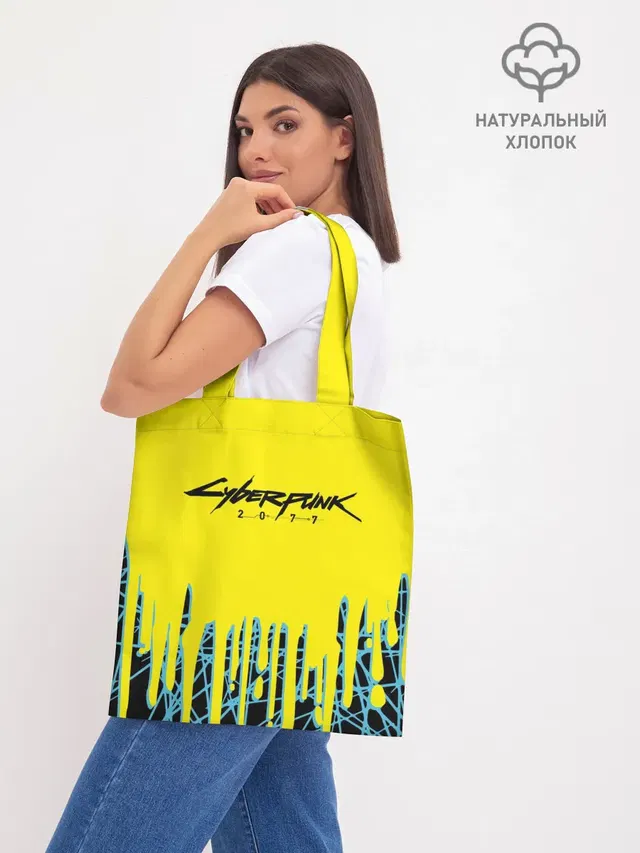 Шоппер базовый с принтом «Cyberpunk 2077»