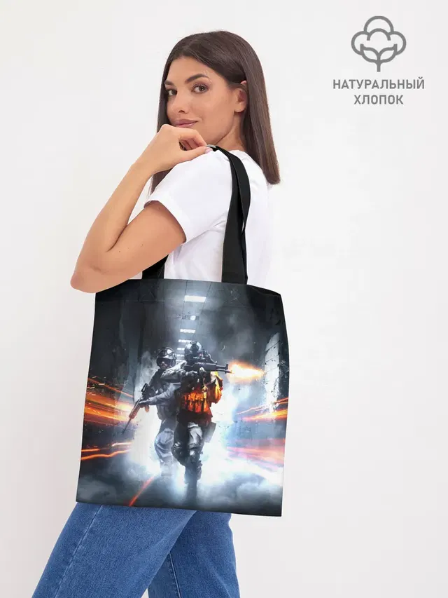 Шоппер базовый с принтом «Battlefield 3»