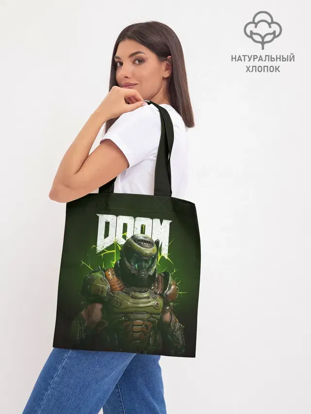 Шоппер базовый с принтом «Дум — Doom Eternal»