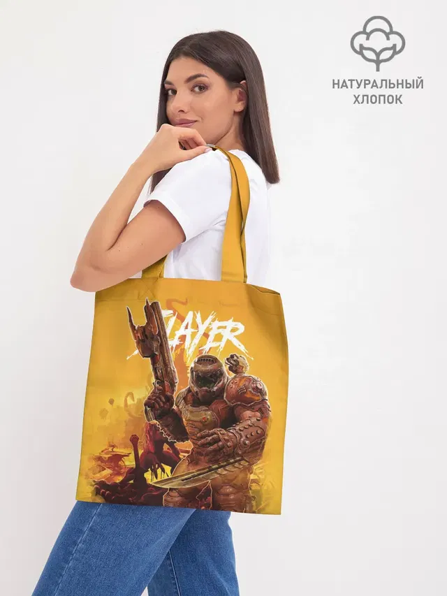 Шоппер базовый с принтом «Дум — Doom Slayer»