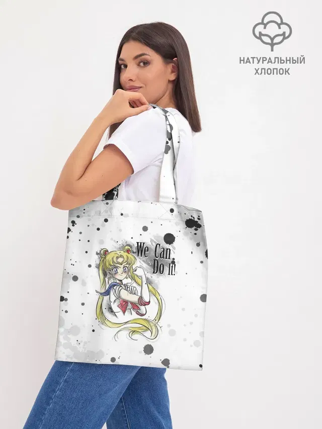 Шоппер базовый с принтом «Sailor Moon — Sailor Moon. We can do it!»