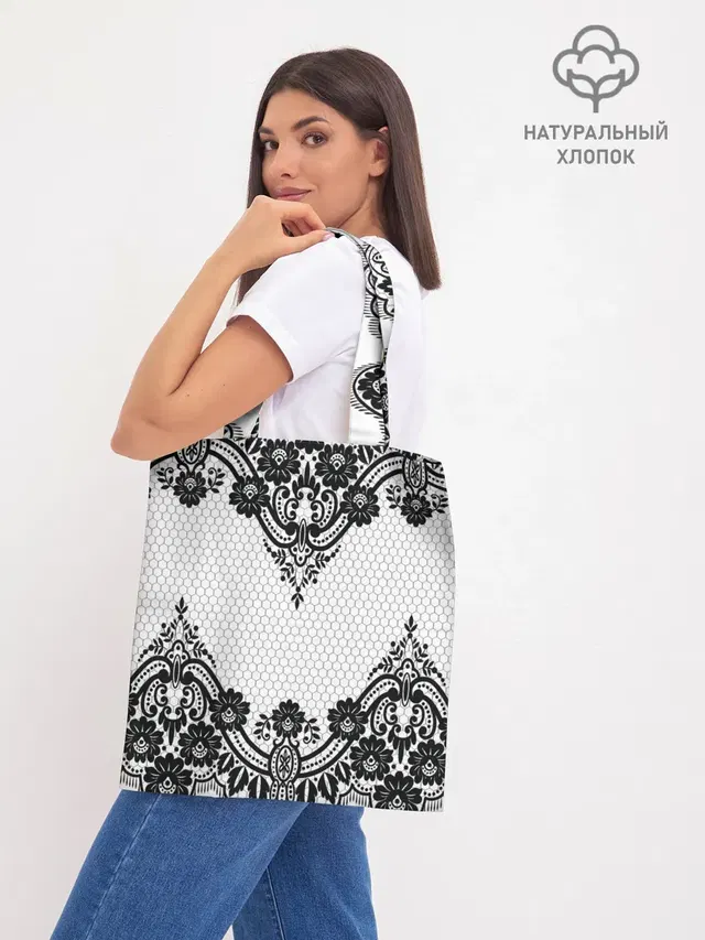 Шоппер базовый с принтом «Кружева Weaving»