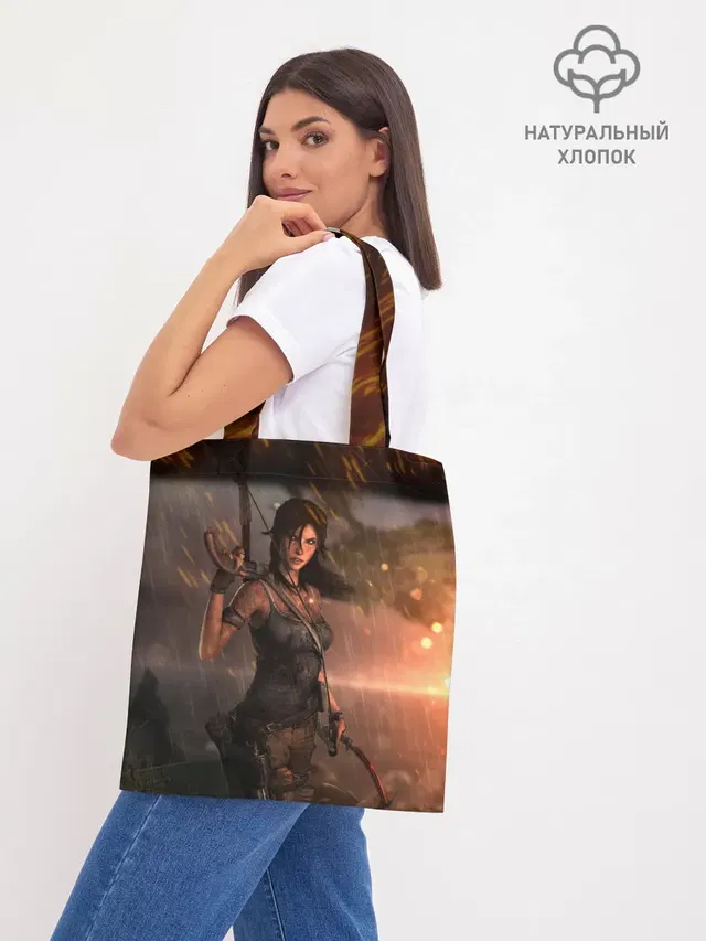 Шоппер базовый с принтом «Tomb Raider»