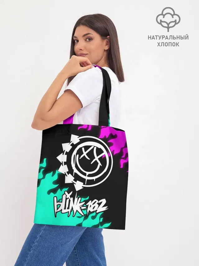 Шоппер базовый с принтом «Blink 182»