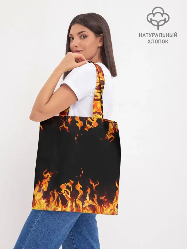 Шоппер базовый с принтом «Текстуры — FIRE — ОГОНЬ»