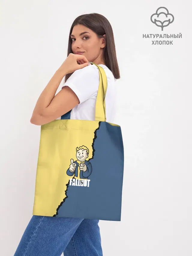 Шоппер базовый с принтом «Fallout — Fallout logo boy»