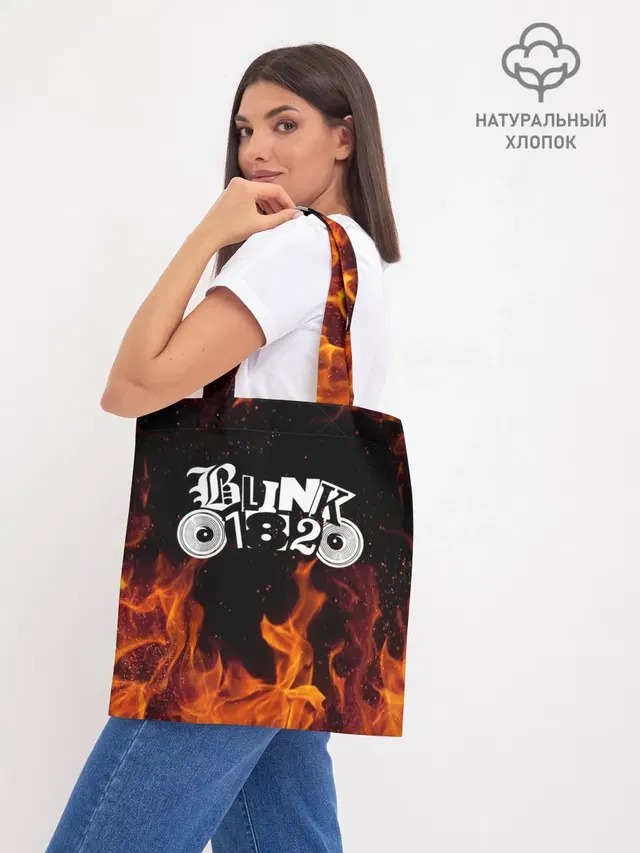 Шоппер базовый с принтом «Blink 182»