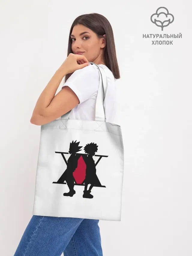 Шоппер базовый с принтом «XX Гон Фрикс и Киллуа Золдик»