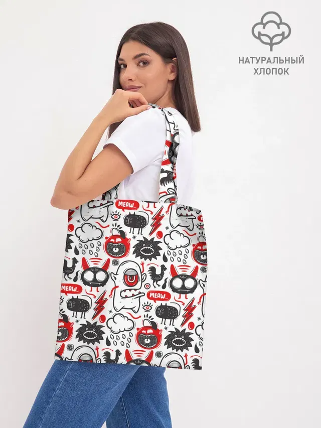 Шоппер базовый с принтом «Pop Art»