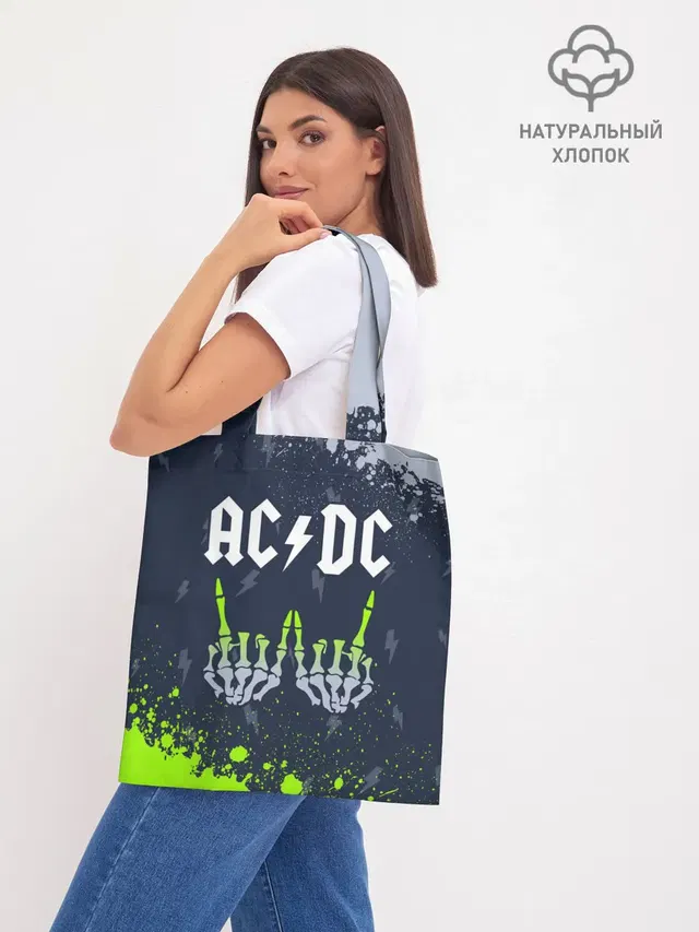 Шоппер базовый с принтом «AC/DC — AC DС»