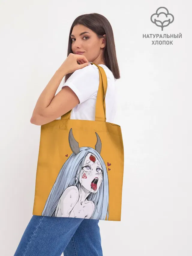Шоппер базовый с принтом «Ahegao — Ahegao Kaguya»
