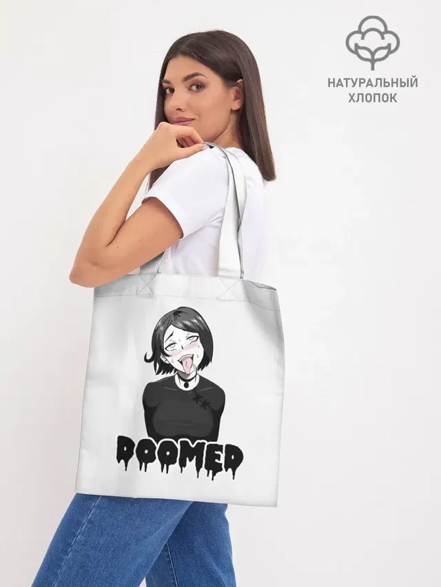 Шоппер базовый с принтом «Doomer girl»