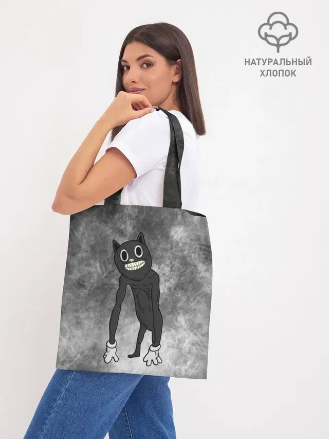 Шоппер базовый с принтом «Cartoon cat»