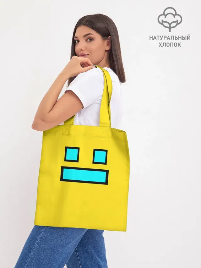 Шоппер базовый с принтом «Geometry Dash — Geometry Dash Smile»