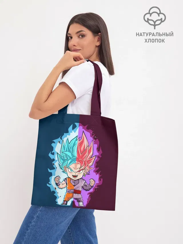 Шоппер базовый с принтом «Vegeta power»
