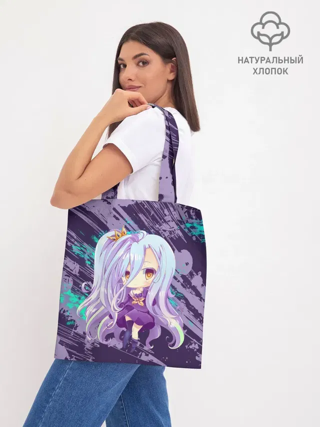 Шоппер базовый с принтом «No Game No Life — Shiro art»