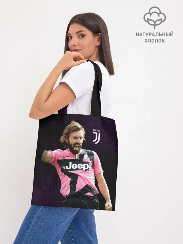 Шоппер базовый с принтом «Ювентус — Andrea Pirlo»