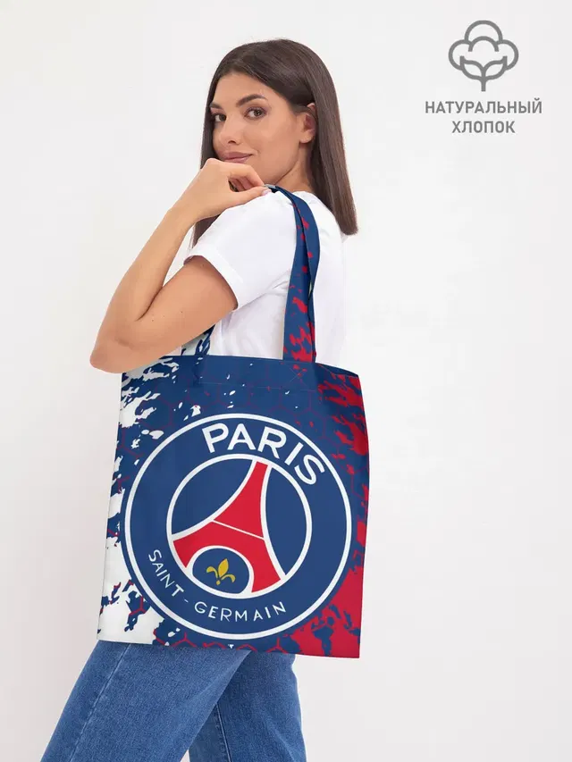 Шоппер базовый с принтом «ПСЖ — ФК ПСЖ — FC PSG — PARIS SG»