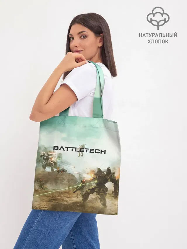 Шоппер базовый с принтом «BattleTech — Битва мехов»