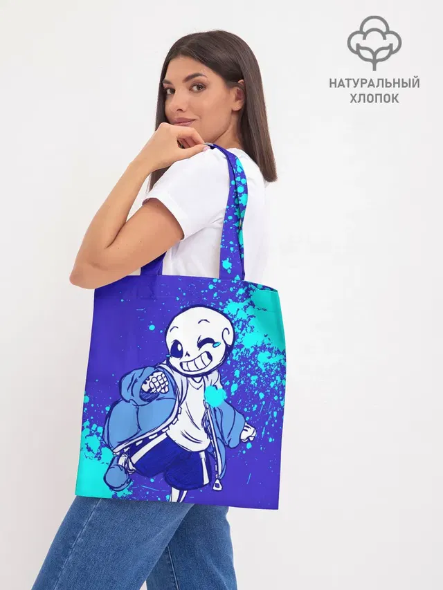 Шоппер базовый с принтом «Skeleton — UNDERTALE SANS BLUE»