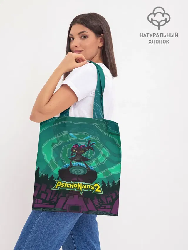 Шоппер базовый с принтом «PsychoNauts 2 Рас»