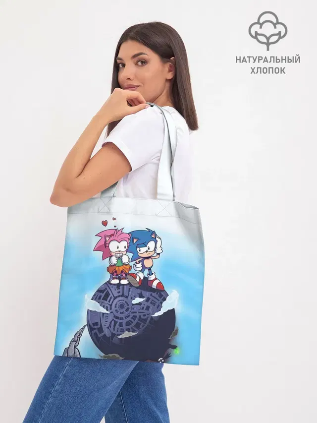 Шоппер базовый с принтом «Соник — AMY ROSE»