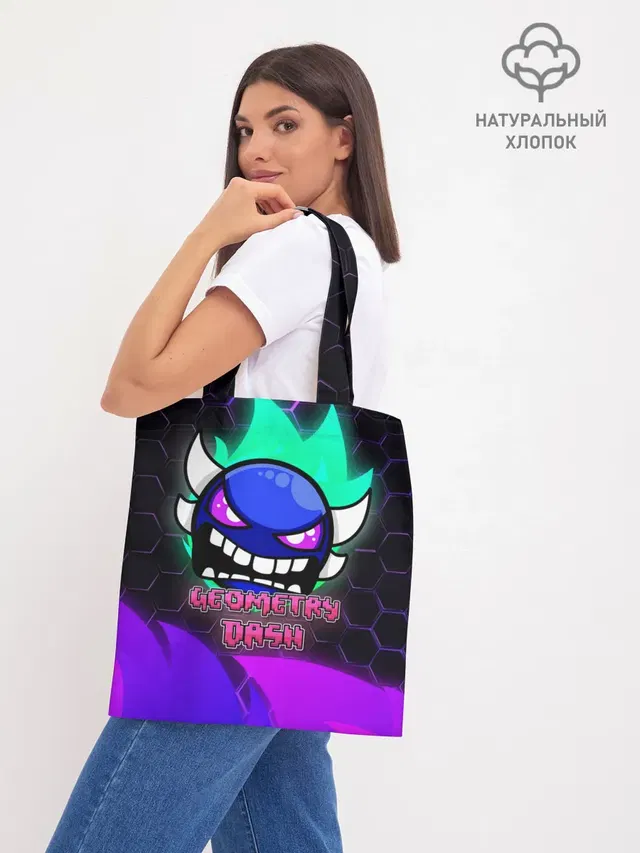 Шоппер базовый с принтом «Geometry Dash»