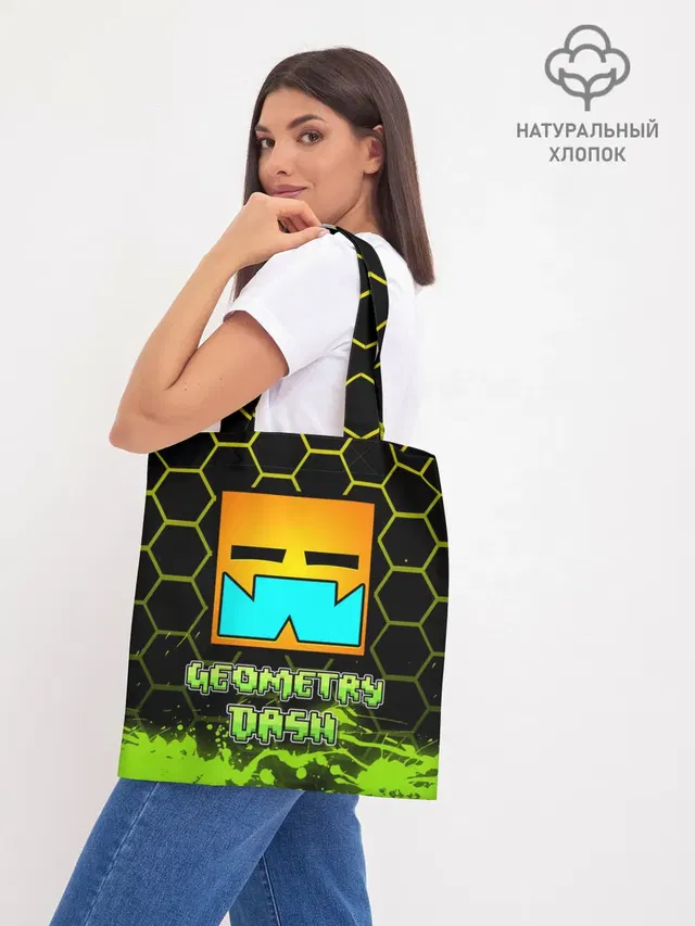Шоппер базовый с принтом «Geometry Dash»