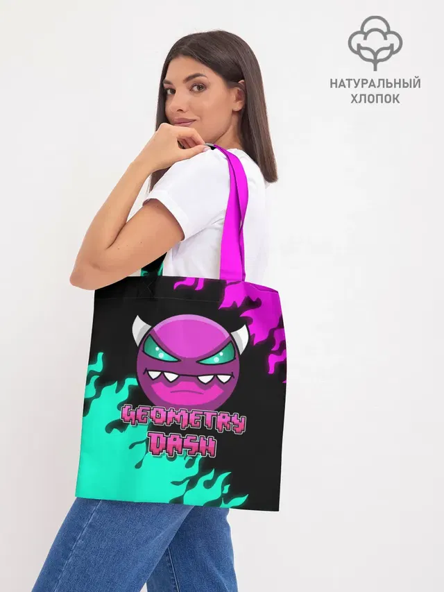 Шоппер базовый с принтом «Geometry Dash»