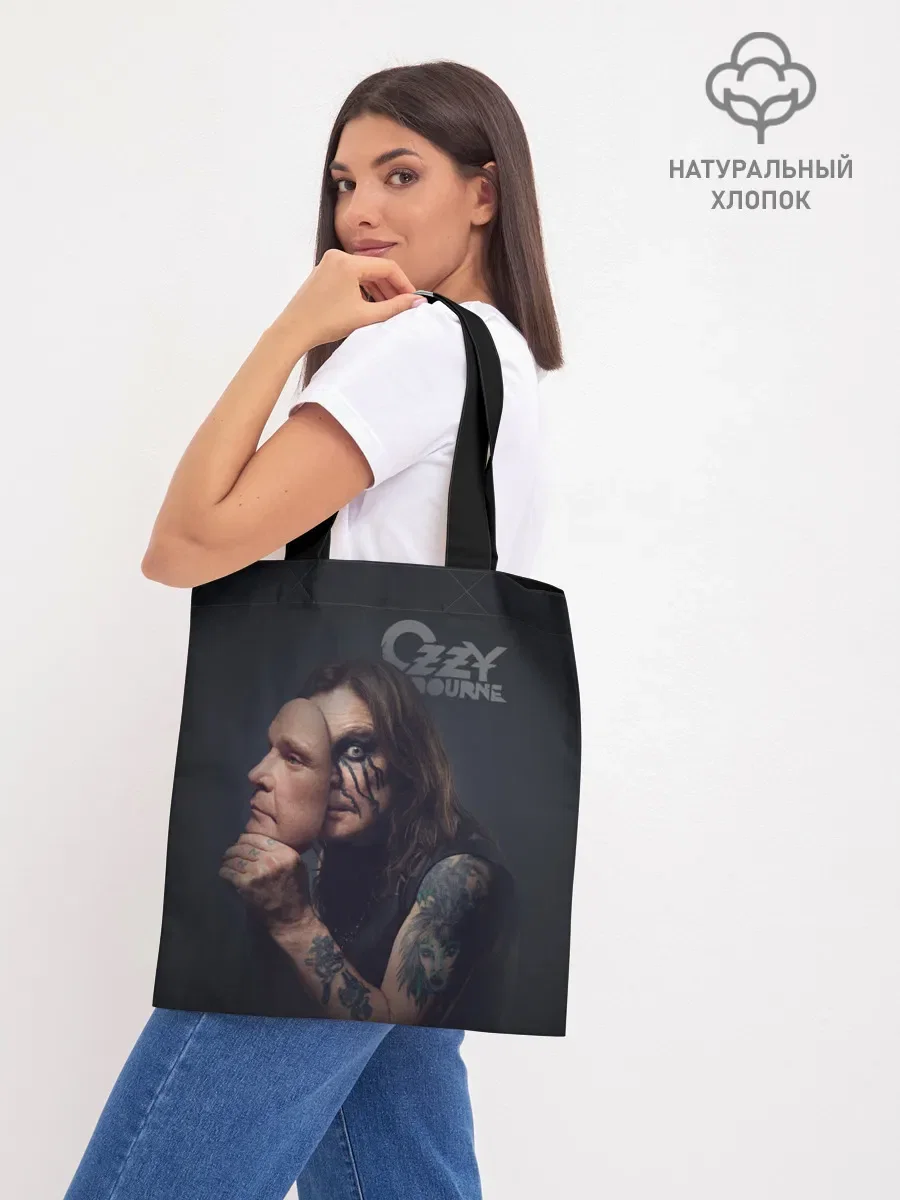 Шоппер базовый с принтом «Ozzy Osbourne», вид спереди