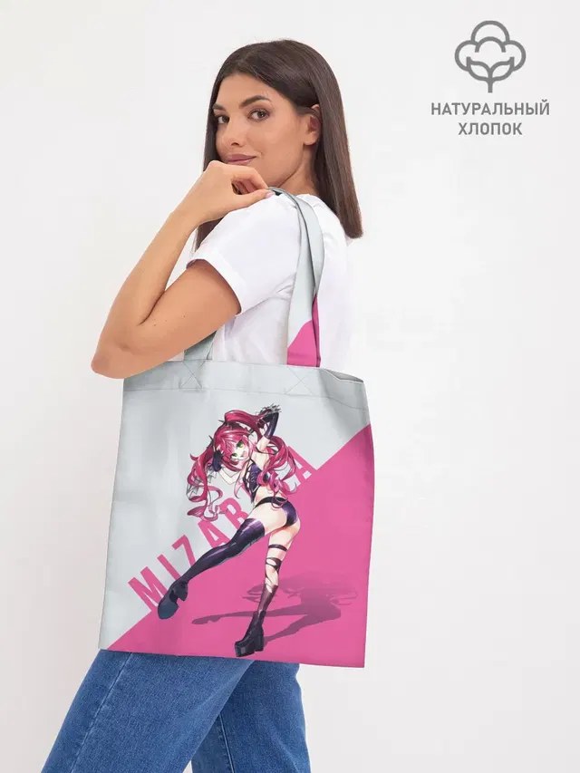 Шоппер базовый с принтом «Full Dive RPG — Mizarisa Pink»