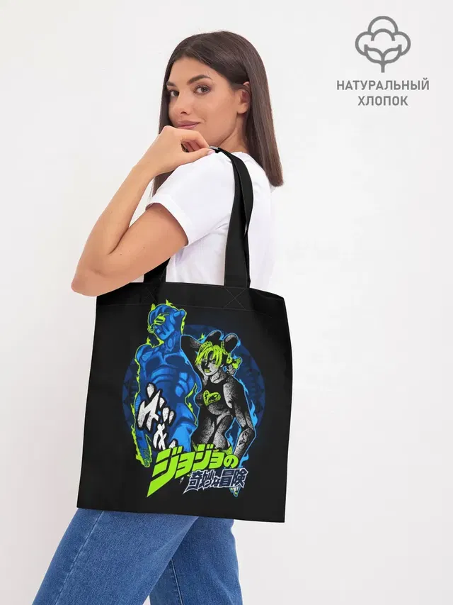 Шоппер базовый с принтом «ДжоДжо — Джолин Куджо, JoJos Bizarre Adventure»